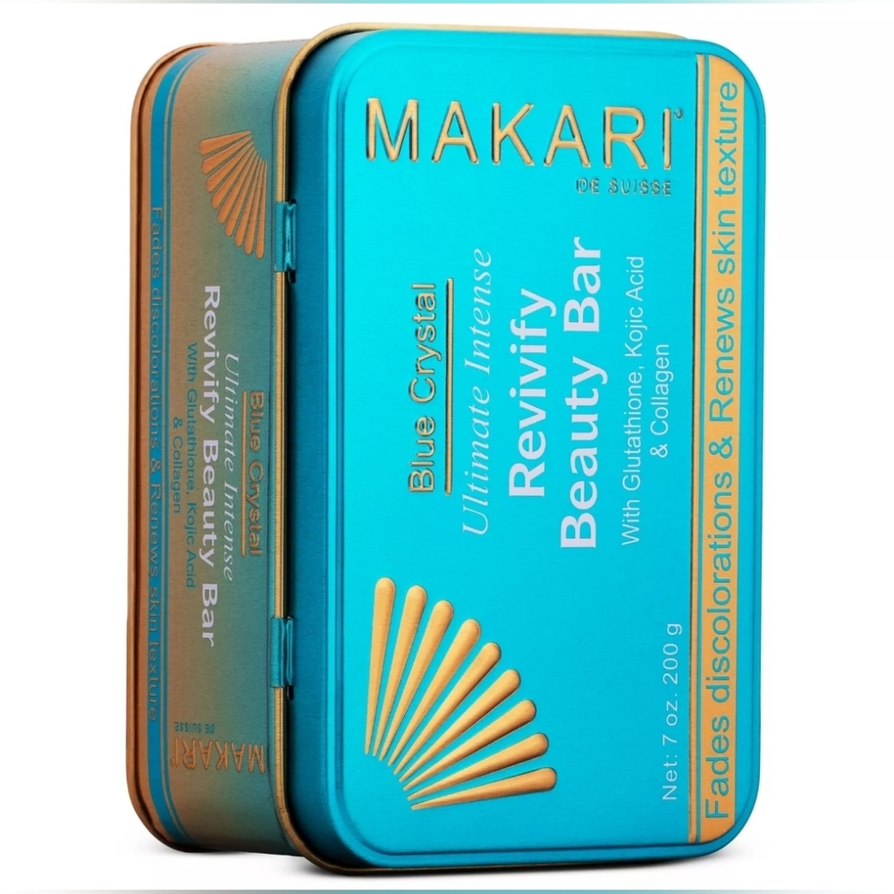Makari Blue Crystal Revivify Beauty Bar Soap - Cleansing Exfoliating Soap Bar